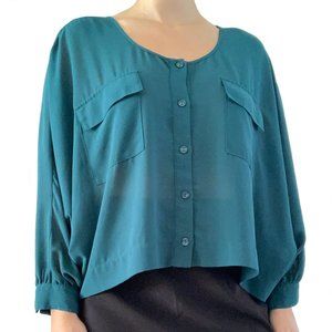 Sheer Button-Down Blouse